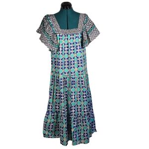 Anthropologie Ro's Garden Off the Shoulder Midi Dress Size Small New